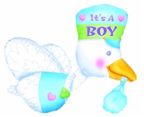 It's a Boy Stork 32-Inch Foil Balloon