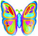 25-Inch Bright Butterfly Foil Balloon