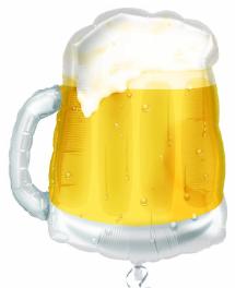 Beer Mug See-Thru Foil Balloon, 20 x 23 in