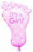 32 Inch It's a Girl Foot Shaped Foil Balloon