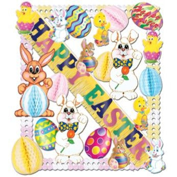 25-Piece Easter Decorating Kit with Bunny, Eggs and Garlands
