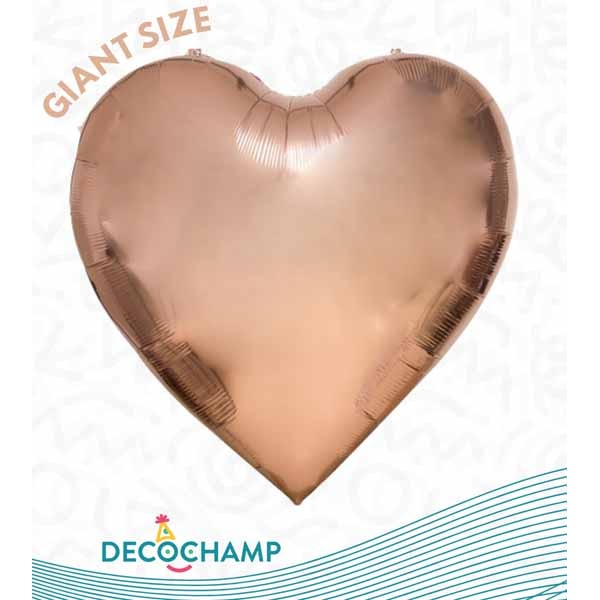 DecoChamp DecoHeart 68 Inch Rose Gold Heart Foil Balloon
