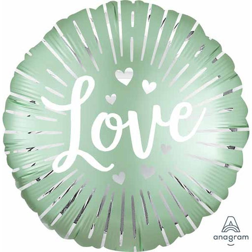 Satin Love Burst 18-Inch Round Foil Balloon