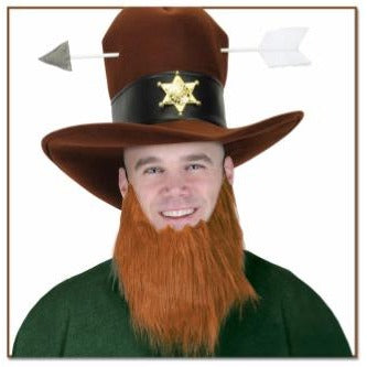 Brown Costume Beard with Attached Elastic, 1 Count