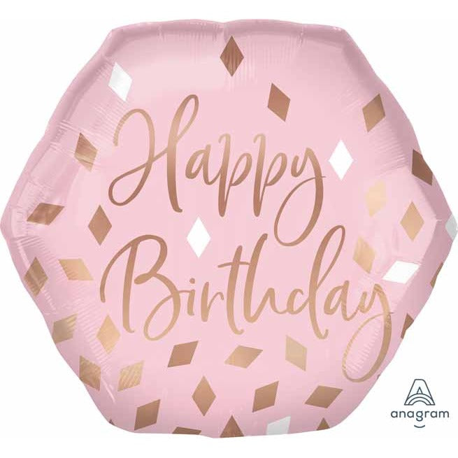 23-Inch Blush Birthday Shaped Foil Balloon