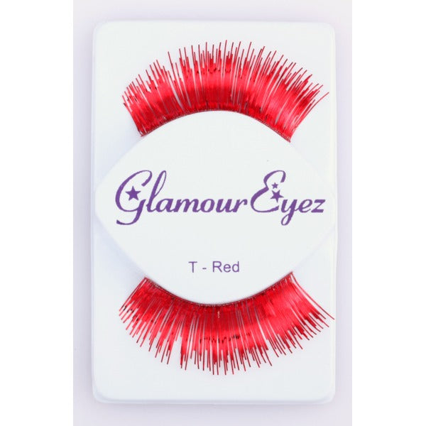 Glamour Eyez Red Tinsel False Eyelashes