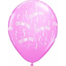 C'est une fille Pink 11-Inch Latex Balloons, 50 Count
