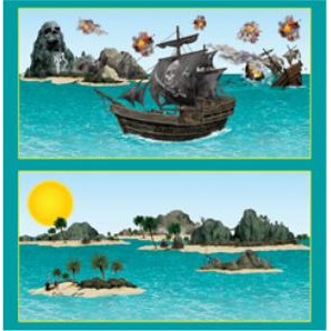 Pirate Ship & Island Props, 14-Piece Pack