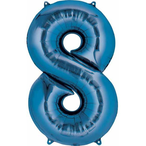 34-Inch Blue Number 8 Foil Balloon