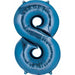 34-Inch Blue Number 8 Foil Balloon