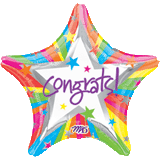 18-Inch Rainbow Congrats Star Foil Balloon