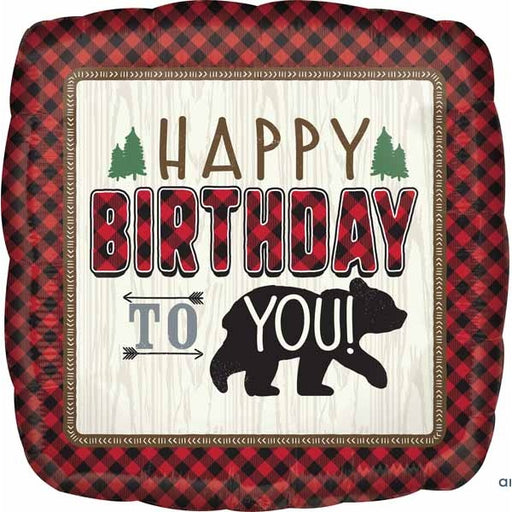Lumberjack Birthday Jumbo Square Foil Balloon