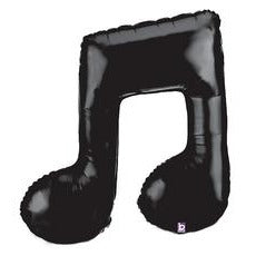 Black Double Music Note Foil Balloon, 40 Inch