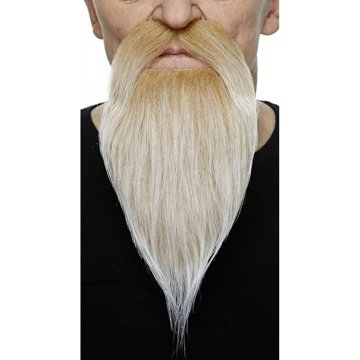 Blonde and White Philosopher Stick-On Beard and Moustache