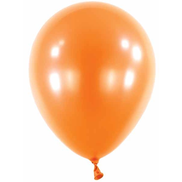 Metallic Tangerine 11 Inch Latex Balloons, 100 Count