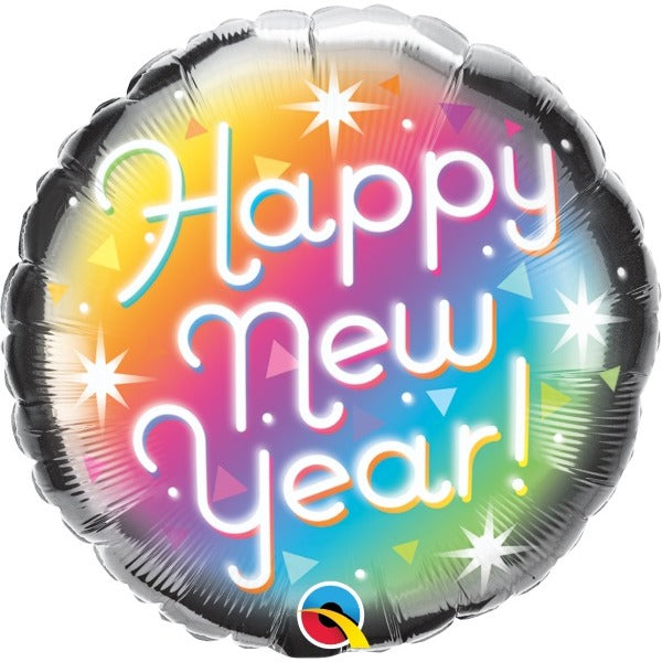 New Year Prismatic 18-Inch Round Foil Balloon