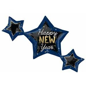 Celestial Happy New Year Stars 39-Inch Foil Balloon