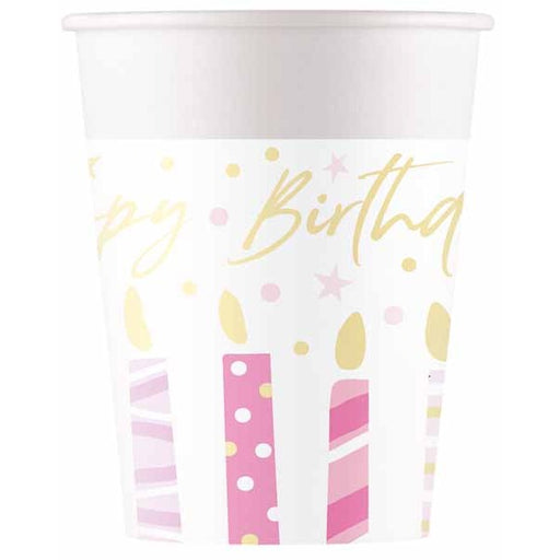 PAPER CUPS 7OZ 8/PK BIRTHDAY CANDLES
