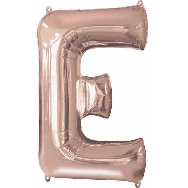 Rose Gold Letter E Balloon, 32 Inch