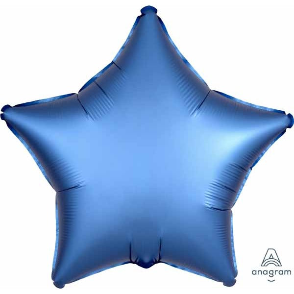 Azure Satin Luxe Star Foil Balloon, 19 Inch