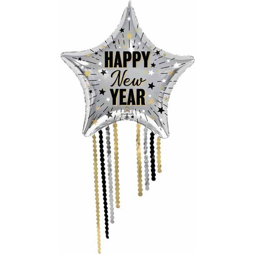 Happy New Year Celebrate Star Foil Balloon, 50 Inch