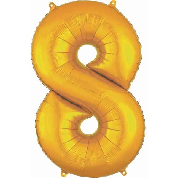 34-Inch Gold Number 8 Foil Balloon