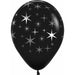 Sempertex Black Bold Stars 11-Inch Latex Balloons, 50 Count