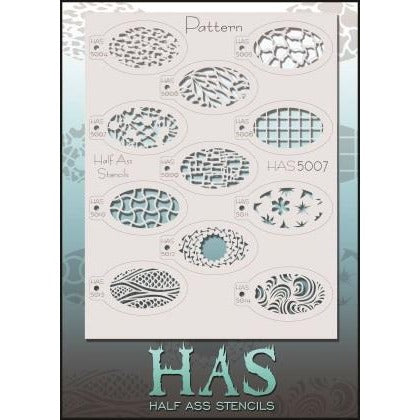 Graftobian Half Ass Pattern Stencil Bundle, 11 Stencils