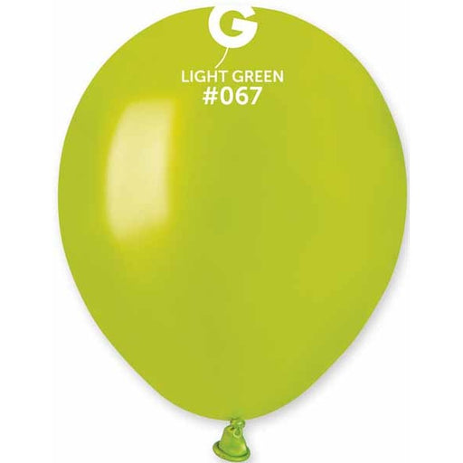 Gemar 5-Inch Metallic Lime Green Latex Balloons, 100 Pack