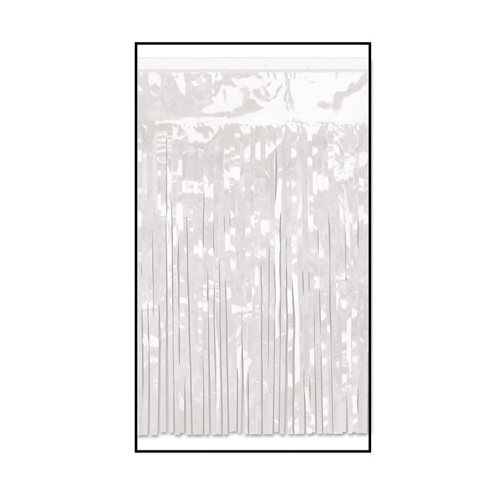 White 2-Ply Fringe Drape, 15 Inches x 10 Feet