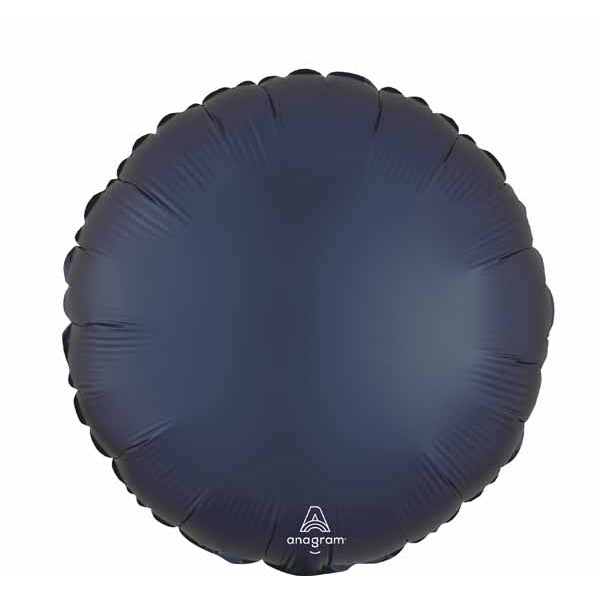 True Navy Satin Round Foil Balloon, 18 Inch