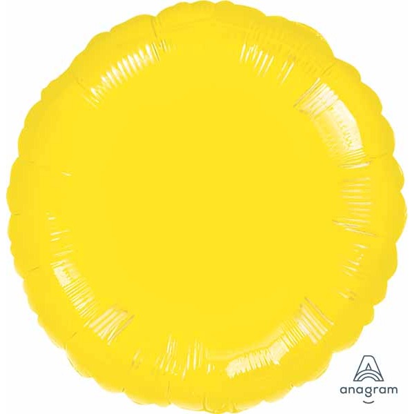 18" Metallic Yellow Round Foil Balloon