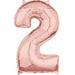Rose Gold Number 2 Balloon, 26 Inch