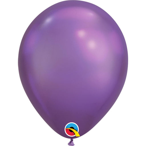100-Pack Qualatex 7" Chrome Purple Balloons