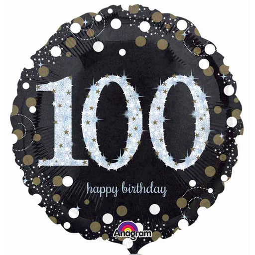 100Th Birthday Holographic Balloon And Confetti Party Pack