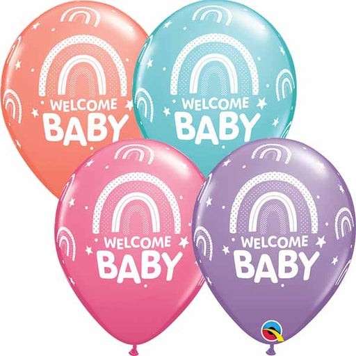 WELCOME BABY BOHO RNBWS 11" ASST 50/BG