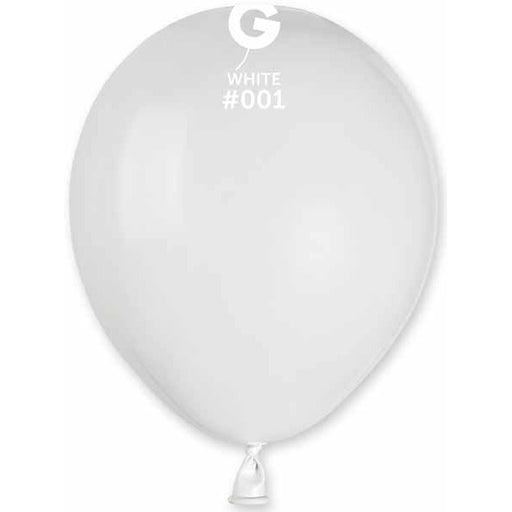 Gemar 5 Inch White Latex Balloons #001, 100 Count
