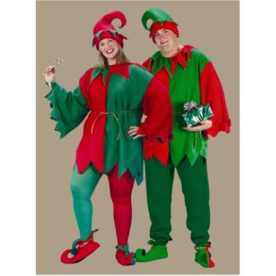 Adult Unisex Plus Size Christmas Elf Costume