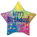 Happy Birthday Gold Dots 19" Holographic Star Foil Balloon