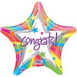 18-Inch Rainbow Congrats Star Foil Balloon
