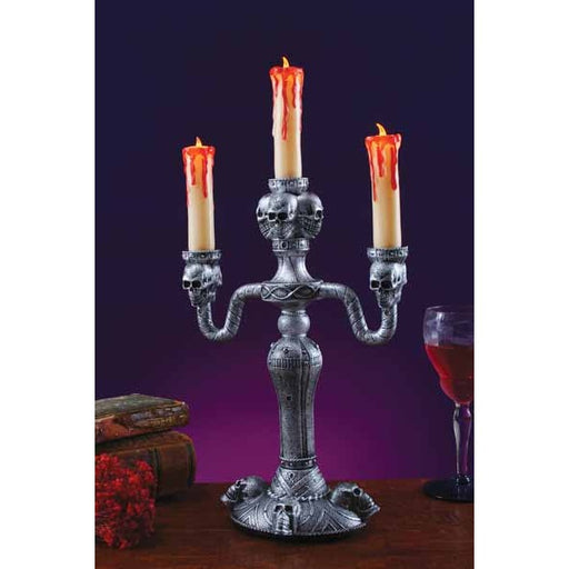 14-Inch Light-Up Candelabra with LED Flames