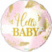 Hello Baby Pink 18-Inch Round Foil Balloon