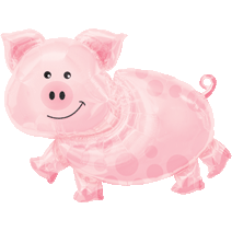 35 Inch Pink Pig Shaped Foil Balloon