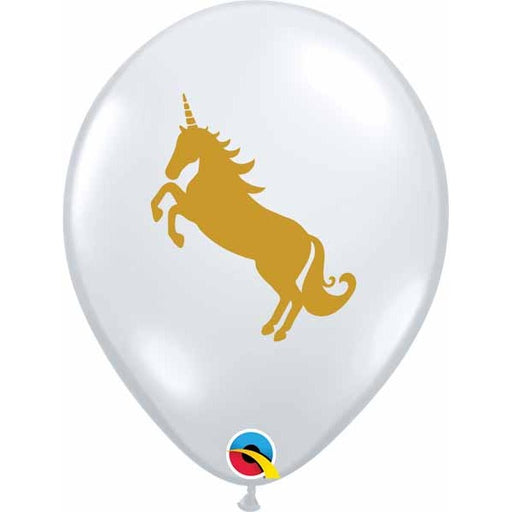 UNICORN GOLD PRINT 11" CLEAR 50/BG