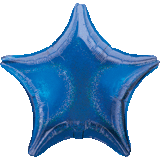 19-Inch Blue Dazzler Holographic Star Foil Balloon