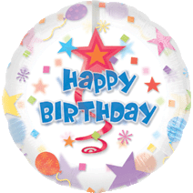32-Inch Birthday Swirl See-Through Insider Balloon