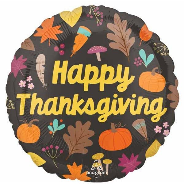 Give Thanks 18" Round Foil Thanksgiving Balloon