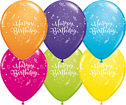 Radiant 11" Happy Birthday Shining Star Latex Balloons (50/Pk)