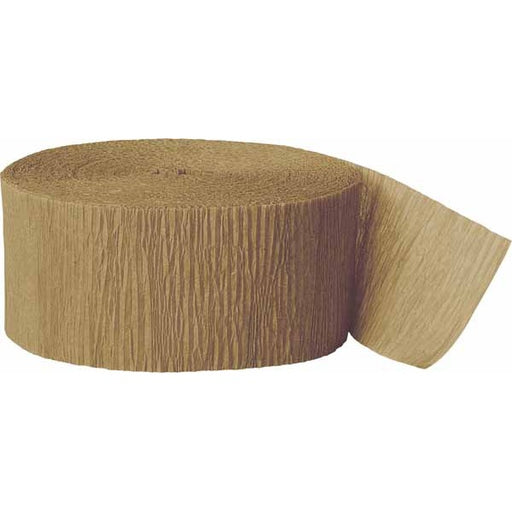 Gold Crepe Paper Streamer, 81 ft