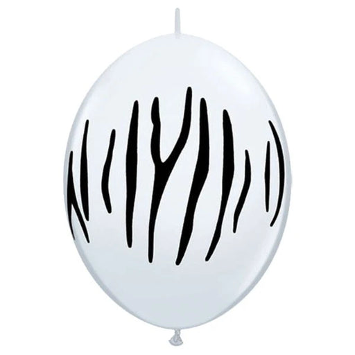 Qualatex QuickLink 12" Zebra Stripes White Balloons (50/Pk)